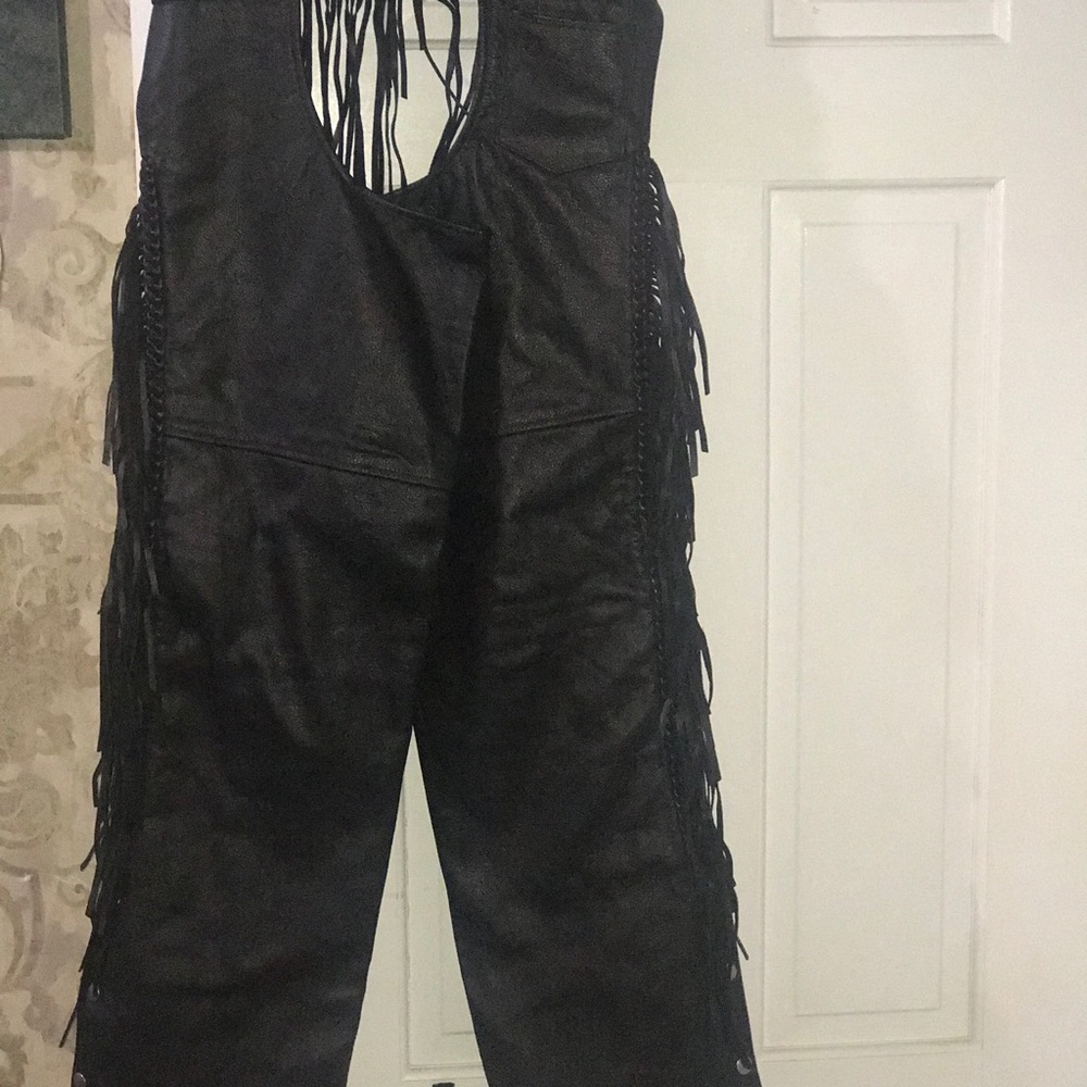 Fringed motorcycle chaps